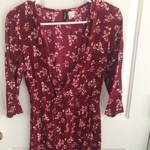 H&M red/pink floral dress